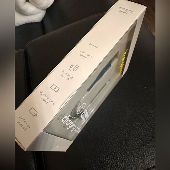 Heyday Round Charging Cable compatible with iPhone to USB-A (Blue) 6 In. - Picture 6 of 12